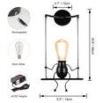 thumbnail image 3 of Kiven Battery Operated Wall Lamp, Modern Iron Wall Sconces, Dimmable Warm White Wall Lighting Fixtures,Set of 2 Vintage Wall Mounted Lamp for Living Room Bedroom Hallway E26 Socket, 3 of 7