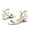 WHITE, variant on Women's Low Heels Block Open Toe Ankle Strap Classic Short Chunky Sandals with Buckle for Daily Work Wedding Party