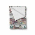 thumbnail image 2 of Dutch Soft Flannel Fleece Blanket, Traditional Colorful Amsterdam Houses Sketch Style Architecture Themed Illustration, Cozy Plush for Indoor and Outdoor Use, 60" x 80", Multicolor, by Ambesonne, 2 of 6