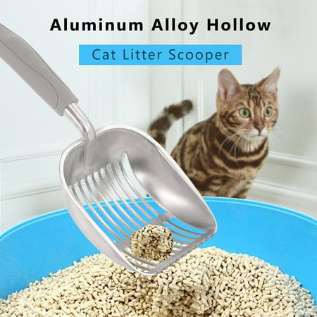 Aluminum Alloy Hollow Cat Litter Scooper Litter Shovel Sifter with Long Handle Pet Poop Scooper Shovel Pet Cleaning Supplies