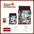 thumbnail image 3 of Rocae Parisian Cafe With Eiffel Print Christmas Drawstring Linen Gift Bag with Drawstrings Treat Bag Goody Present Bags for Christmas Party Favor, 3 of 8