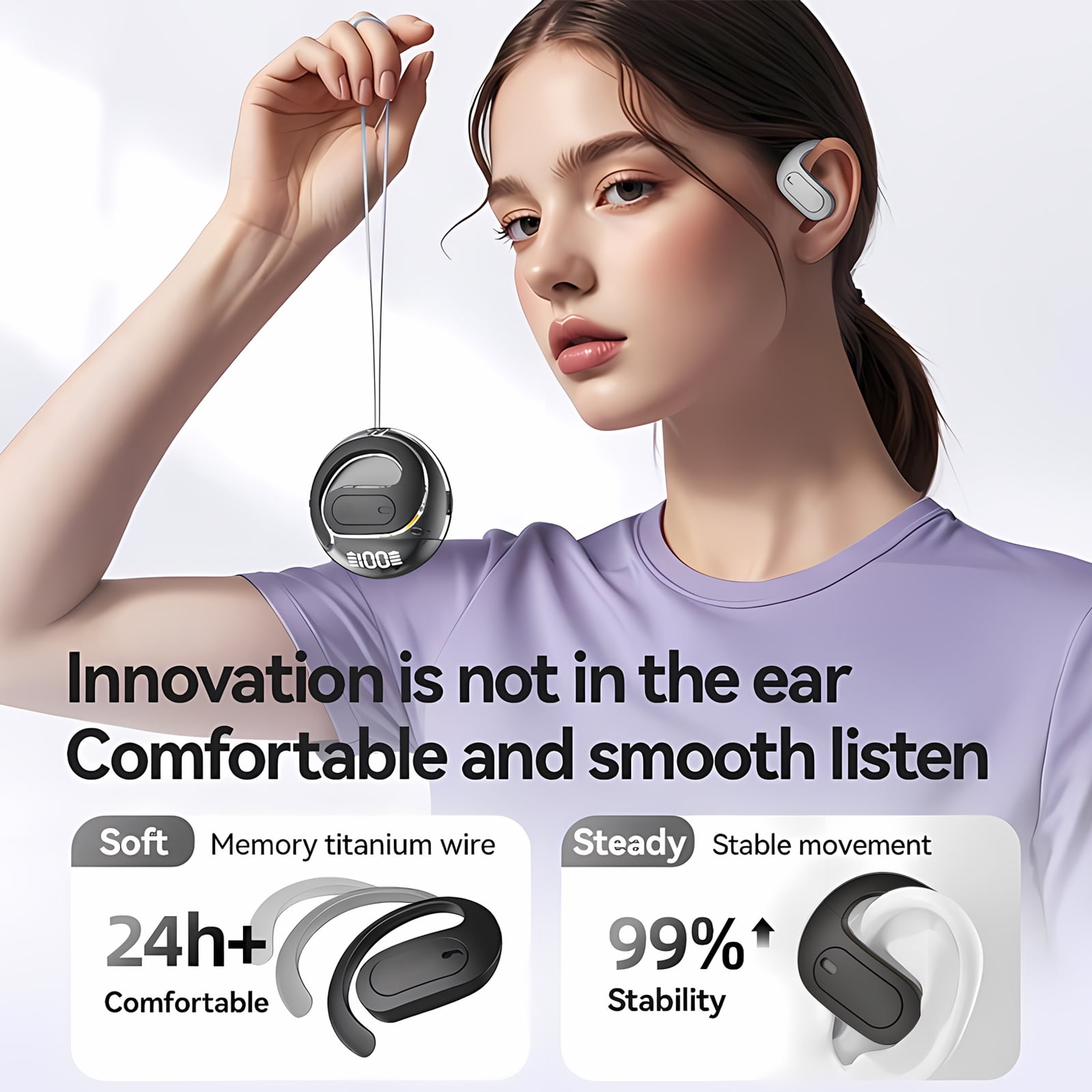 CHENRUIDA Wireless Earbuds Bluetooth Headphone Sport, Bluetooth 5.4 Earbud, Noise Cancelling Mic, IP7 Waterproof Headset For Workout/Running（Black）