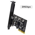 thumbnail image 4 of 2X USB PCIE Card Type C PCI-Express 4X to USB 3.2 Gen 2X2 (20Gbps) ASM3242 Chipset for 8/10/Linux,2 x Expansion Card 2 x low profile holder,black, 4 of 7