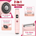 thumbnail image 2 of JUUTREN 2-in-1 Bikini Trimmer for Women with LED Display, Rechargeable Electric Razor & Dual-Head Shaver for Face, Body, Underarms & Legs, Painless Hair Removal, IPX7 Waterproof, Wet & Dry Use, 2 of 8