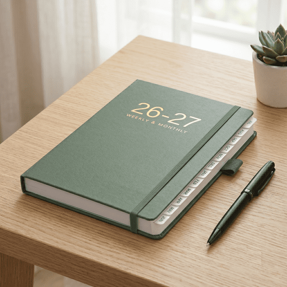 2026-2027 Planner - Weekly and Monthly Planner 2026-2027, Jul.2026 - Jun.2027, 6.1" X 8.3", 26-27 Calendar Planner with Inner Pocket   Bookmarks  Hardcover, Green