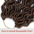thumbnail image 2 of SHCKE 20" Long Braided Hair Wig Locs Crochet Hair Light Auburn Dreadlock Wig Synthetic Curly Wavy Crochet Hair for Women, 2 of 5