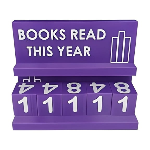 Books Read This Year Tracker, 3D Printed Book Shaped Bookmark Holder and Challenge Reading Tracker, Book Lover Gift Bookish Accessory for Readers, Teachers, Writers, and Library Lovers Purple