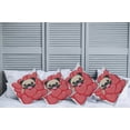 thumbnail image 6 of Ambesonne Pug Throw Pillow Cover 4 Pack, Valentines Inspired Dog, 16", Red Black Pale Brown, 6 of 6