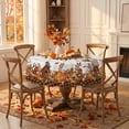 thumbnail image 4 of Sm:)e Buffalo Plaid Fall Thanksgiving Table Cloth 60 Inch Round, Pumpkin Birdhouse Mushroom Orange, 4 of 6