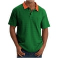 thumbnail image 2 of pstuiky Camisas de manga corta para hombre, Camisa deportiva informal de manga corta con solapa y medio botón para hombre ropa de hombre s, 2 of 5