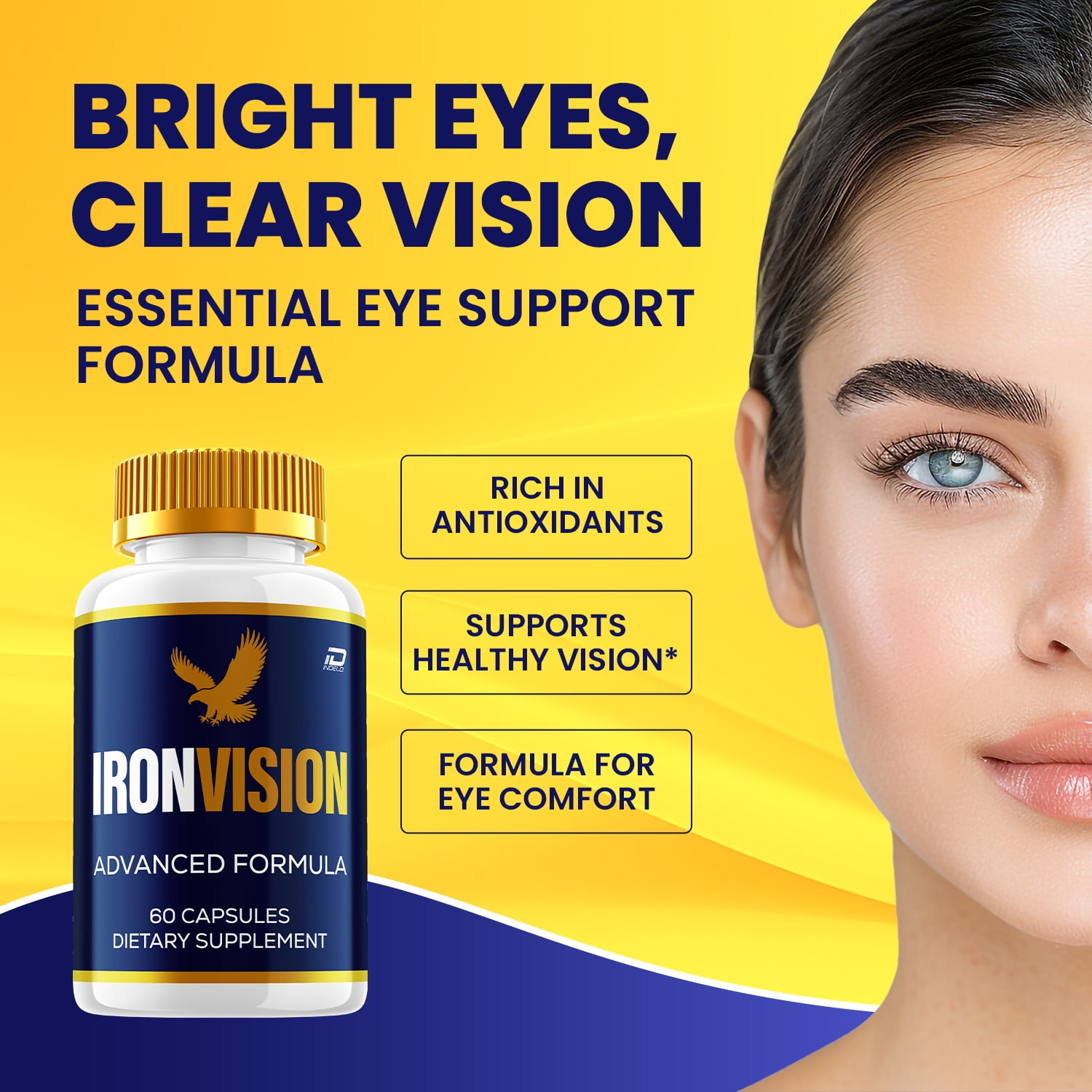 Iron Vision Eye Support Supplement – IronVision Capsules Eye Vitamins Healthy Vision, 3 Pack, 180 Capsules