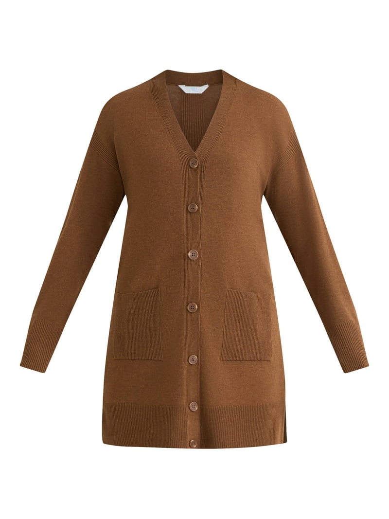 Time and Tru Women's Longline Button Front Cardigan Sweater