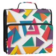thumbnail image 5 of FORMRS Zipper Binder with Shoulder Strap 2-inch Ring 500 Sheet Capacity File Bag, Purple Triangles, 5 of 5