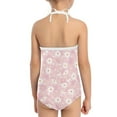 thumbnail image 5 of FOR U DESIGNS Comfy Daisy Halter Swimsuit for Teens Kids Lightweight Off Shoulder Swimwear Breathable Quick Dry Beach Bathing Suit Size 7-8, Pink, 5 of 6