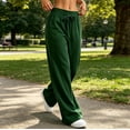 thumbnail image 7 of Wide Leg Sweatpants for Women,Elastic Drawstring High Waisted Loose Casual Straight Leg Pants with Side Pockets for Daily Wear, 7 of 7