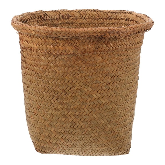 BERTDOMD Woven Trash Can Bedroom Waste Container Large Garbage Can Storage Basket for Office Hotel