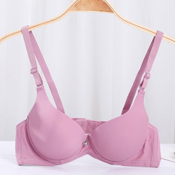 Mlkoz Underwire Bras for Women Comfortable Seamless Bras Solid Color Push Up Backless Bra Everyday Bras