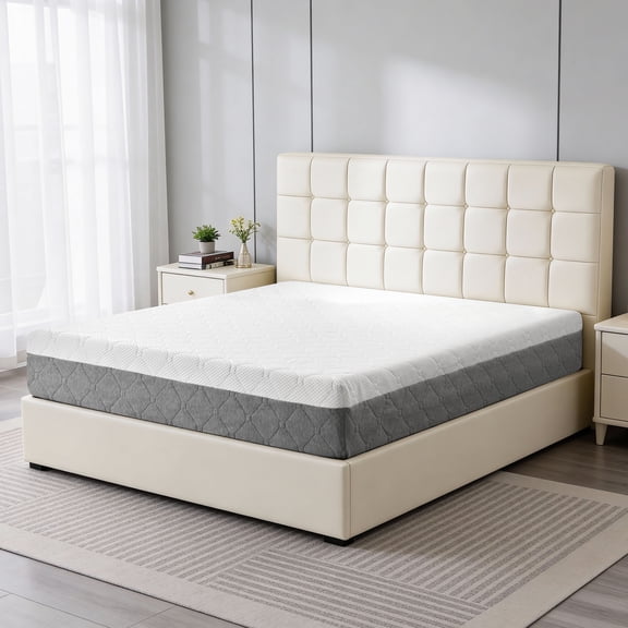 10 Inch Short Queen Size Medium Firm Mattress, with Gel Memory Foam for Cooling Night Sleep Pressure Relief & Comfort Sleep, CertiPUR-US Certified