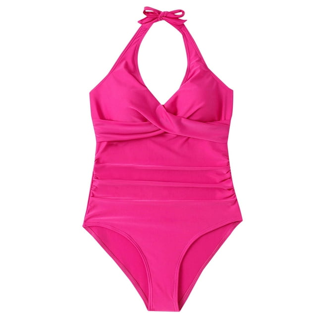 Stylish Swimwear One Women V Neck Control Bathing Suit Ruched Swimsuits for and Comfort