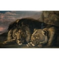 thumbnail image 3 of Samuel Raven 24x17 Black Modern Framed Museum Art Print Titled - Sleeping Lion and Lioness (1823-1830), 3 of 5