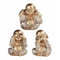 thumbnail image 1 of FC Design 3-Piece Gold Maitreya Buddha Hear-No, See-No, Speak-No Evil 3.5"H Statue Decoration Figurine Set, 1 of 1