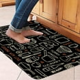 thumbnail image 3 of Mloabuc Black Kitchenware Pattern Decorative Door Mat Kitchen Mats, Anti Fatigue Waterproof Stain Resistant Floor Rug Non Slip Cushioned Black Kitchen Floor Mat - 17x29 Inch, 3 of 6