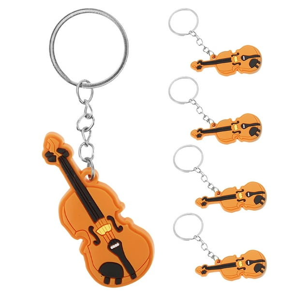 5 uds llavero de fiesta temática musical novedad colgante de llave de violín recuerdo de música llavero colgante de violín