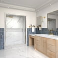 thumbnail image 4 of 50-54" W x 71" H Pivot Swing Shower Door, Frame Glass Door with 1/4"(6mm) Clear SGCC Tempered Glass, Chrome Finish, Magnetic Closing, ACE, 4 of 10
