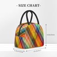 thumbnail image 2 of Honeii Abstract Watercolors Tartan Print Insulated Lunch Bag Women Reusable Lunch Box with Pocket for Work Picnic Travel -One Size, 2 of 6