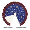 Honeii Golden Snowflakes Royal Blue Pattern Christmas Tree Skirt