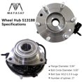 thumbnail image 4 of MAYASAF 513188 Ensemble de Roulement de Moyeu de Roue avant 6 Crampons avec ABS pour Chevy Trailblazer/GMC Envoy 2002-09, 2003-06 SSR, 2003-08 Ascender 4WD, 2004-07 Rainier RWD, 2002-04 Bravada AWD, 2005-09 9-7X, 4 of 4