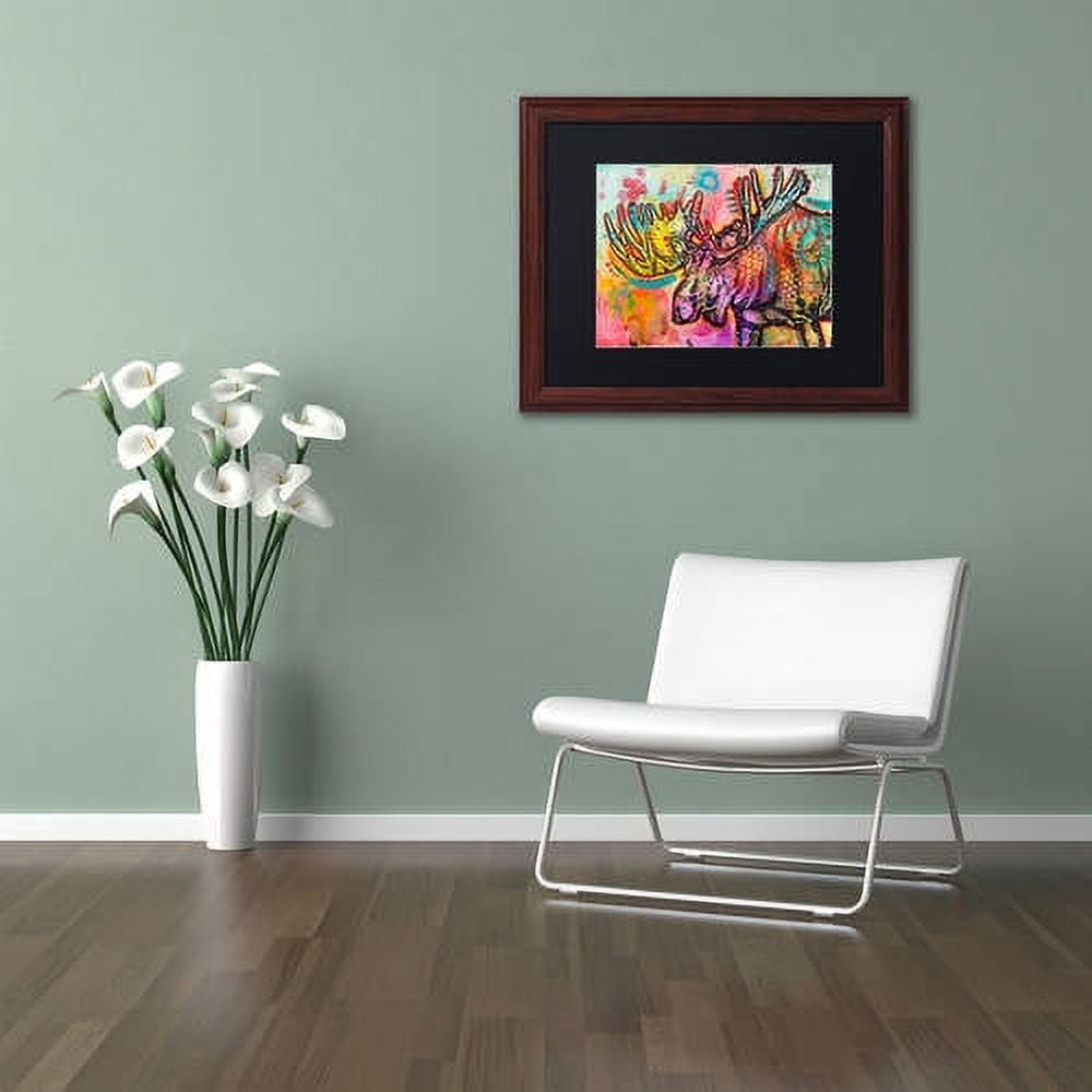 Trademark Fine Art "Moose" Canvas Art by Dean Russo, Black Matte, Wood Frame