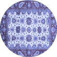 thumbnail image 1 of Ahgly Company Machine Washable Indoor Round Abstract Blue Modern Area Rugs, 6' Round, 1 of 4