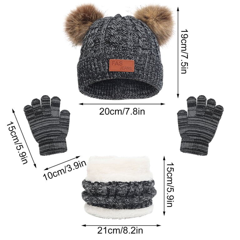 Kids Winter Hat Gloves Scarf Set,Girls Toddler Children Hats  display picture 2