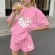 thumbnail image 5 of Vestido de manga corta para niños Día de San Patricio impreso de dos piezas Conjunto de cuello redondo con pantalones cortos, blusa de manga corta, 5 of 6