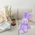 thumbnail image 5 of Lavender Easter Bunny Plush - Purple Fluffy Rabbit Stuffed Animal With Satin Bow For Easter & Birthday Gifts(Purple-9.8In)#4609, 5 of 6