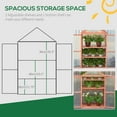 thumbnail image 5 of Outsunny 32" x 19" x 54" Garden Wood Cold Frame Greenhouse Flower Planter with Adjustable Shelves, Double Doors, Orange, 5 of 9