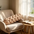 thumbnail image 4 of Chunky Braided Long Throw Pillow,Thick Knotted Tube‑Shaped Cushion,Soft Plush Decorative Bolster Pillow for Sofa Couch Bed Home Interior Layout,19"(Khaki), 4 of 6