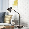 thumbnail image 3 of Catalina Lighting Lennon 20.75''  Adjustable Desk Lamp Modern Task Light with Metal Dome Shade and  2-Prong Power Outlet in Base for Home, Office, or Bedroom, Black, 3 of 5