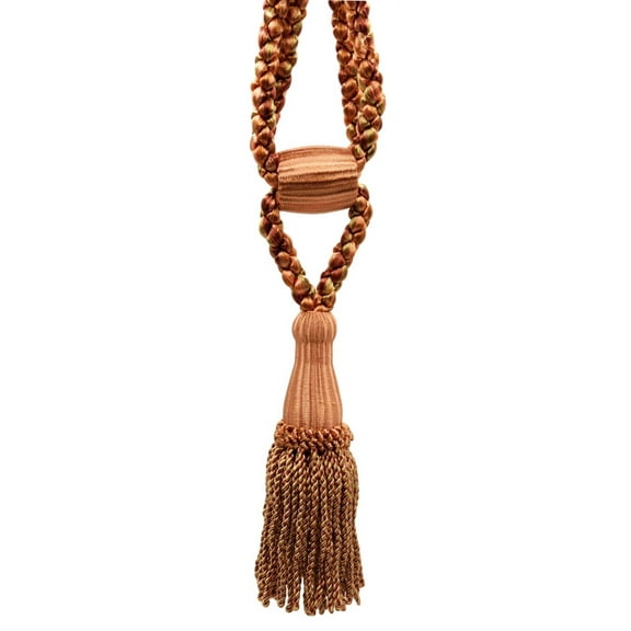 DECOPRO Beautiful Curtain & Drapery Tassel Tieback, Adjustable Cord Length with Elegant Bullion Design, Tassel Length 5 1/2" (14cm), Spread 24" (61cm) # TBC055SPR24, #PR21 Sold Individually