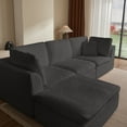 thumbnail image 6 of 110" Modular Sectional Sofa, Boneless Convertible L-Shape Couch with Ottoman, 3 Seater Cloud Sectional Couches for Living Room,Office，Dark Grey, 6 of 10