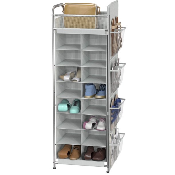 Simple Houseware Shoe Stand Tower Rack w/ side hanging bag 20Pair