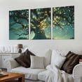 thumbnail image 2 of JRXY tree of life canvas wall art nature landscape fantasy forest water reflection fairy core green Bedroom living room office Wall Art vertical Hanging Removable Art Print wall decor,3 pcs 12x16x3pcs, 2 of 4