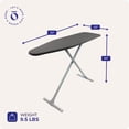 thumbnail image 4 of Homz T-Leg Foldable Adjustable Ironing Board w/Pad & Cotton Cover, Gray, 4 of 12