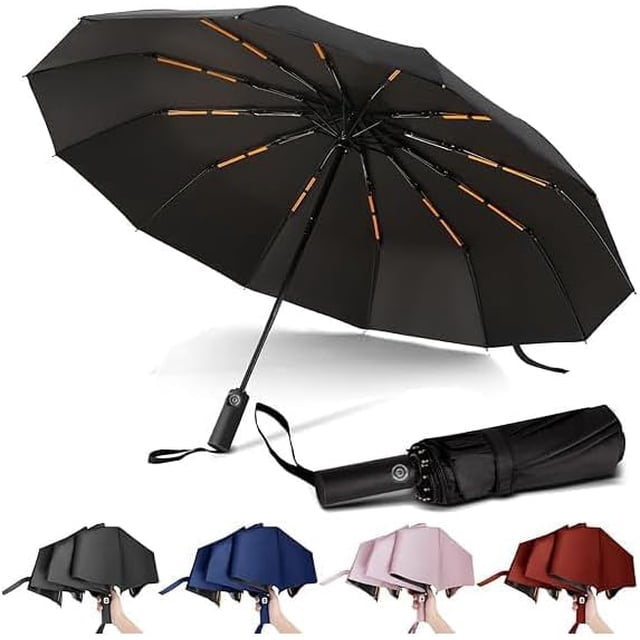 Paraguas Plegable Automático,Paraguas de Viaje Compacto,Sombrilla para protección UV,24 esqueletos de paraguas de aleación ligera,Portátil para Hombres y Mujeres.