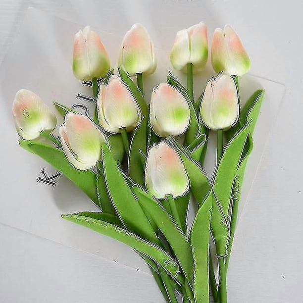 50pcs Real-touch Artificial Tulip Flowers Home Wedding Party Dcor-green