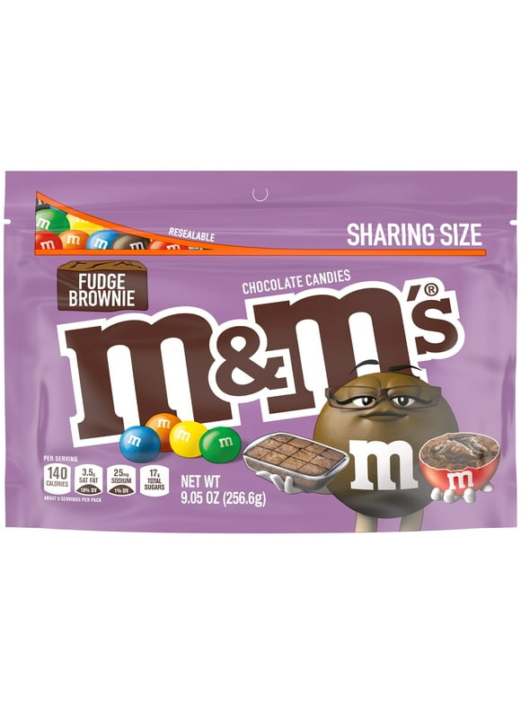 M&M's Fudge Brownie Chocolate Candy, Sharing Size - 9.05 oz Bag