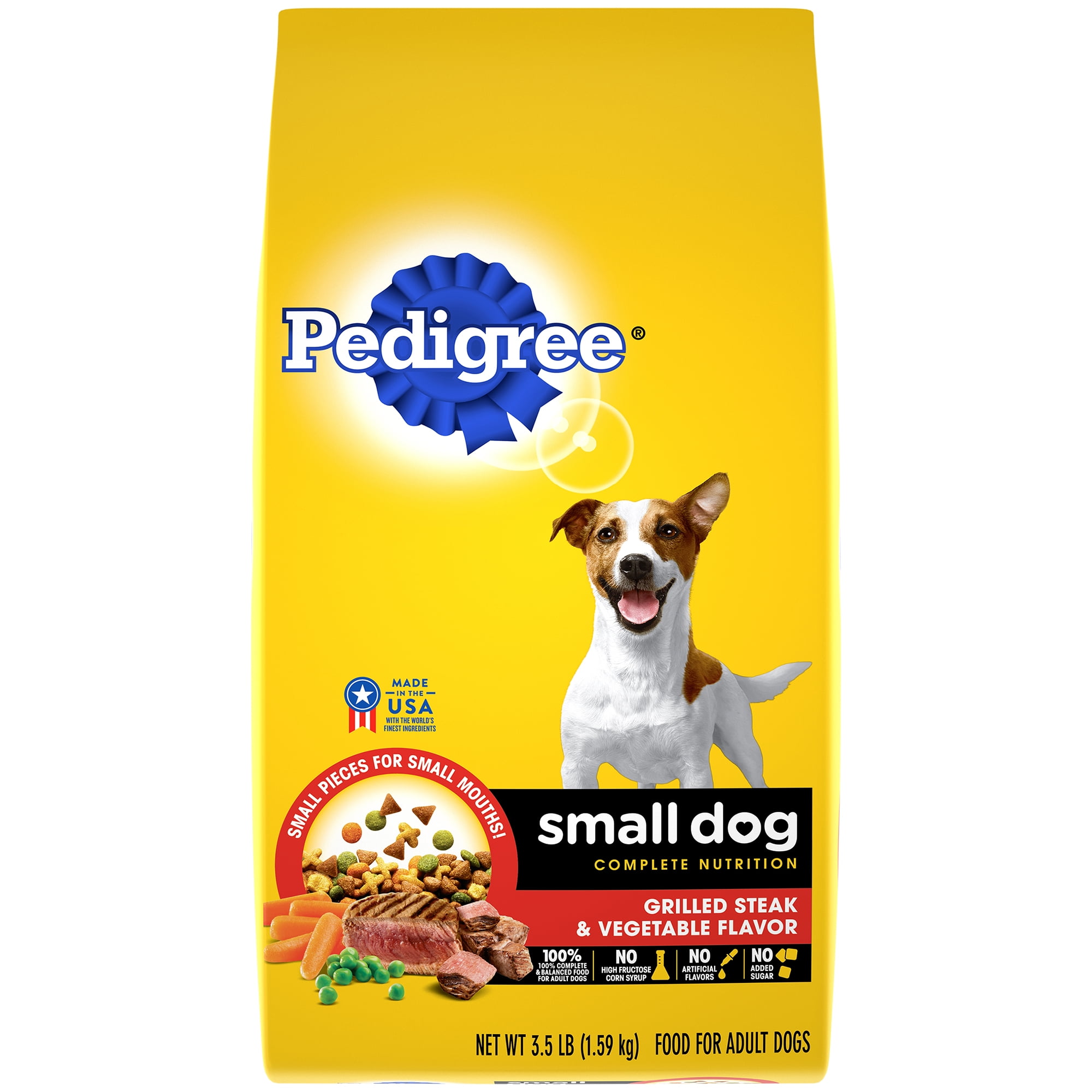 PEDIGREE Small Dog Complete Nutrition Adult Dry Dog Food Grilled Steak and Vegetable Flavor, 3.5