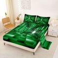 thumbnail image 2 of Castle Fairy Geometric Cube Tunnel Bed Sheets 4-Piece,Minimalist Block Full Size Sheets,Emerald Black,1 Flat Sheet, 1 Fitted Sheet and 2 Pillowcases, 2 of 7