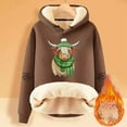thumbnail image 2 of Women Sweatshirts Everyday Comfort Women's Hoodie Coat with Lamb Inner for Versatile Casual and Resort Wear Coffee L, 2 of 4